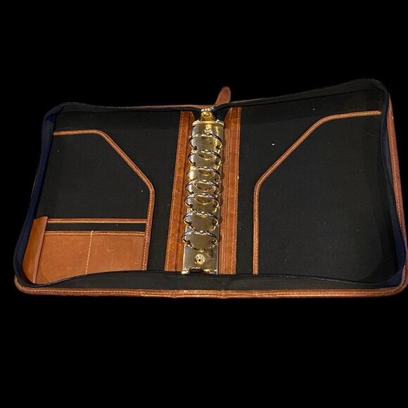 Vintage Daytimer Leather and Canvas with carry handle - Picture 9 of 10